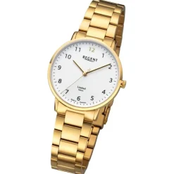 Regent Damen Armbanduhr Analog Metallarmband gold URGM2305