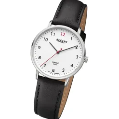 Regent Damen Armbanduhr Analog Lederarmband schwarz URGM2306