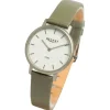 Regent Damen Armbanduhr Analog Lederarmband olive grün UR2094056