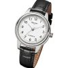 Regent Damen Armbanduhr Analog Lederarmband schwarz URF1567