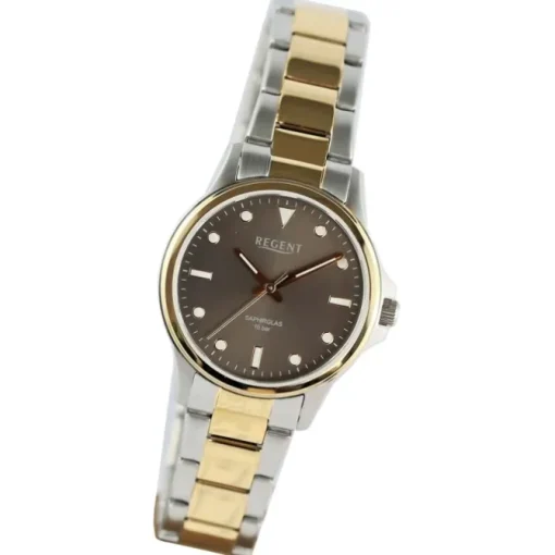 Regent Damen Armbanduhr Analog Metallarmband gold silber UR2214016