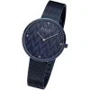 Regent Damen Armbanduhr Analog BA-569 Quarz-Uhr Edelstahl blau URBA569