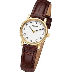 Regent Damen Armbanduhr Analog Lederarmband braun URF1560