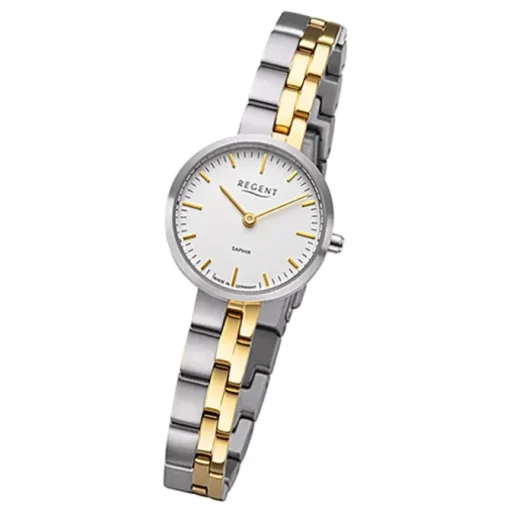 Regent Damen Armbanduhr Analog GM-2124 Quarz-Uhr Titanband bicolor URGM2124