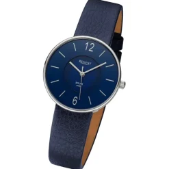Regent Damen Armbanduhr Analog Lederarmband dunkelblau URBA717