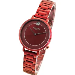 Regent Damen Armbanduhr Analog Metallarmband rot UR2252547