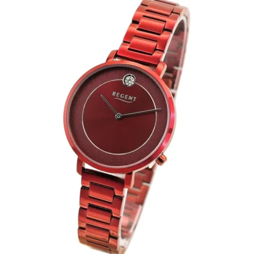 Regent Damen Armbanduhr Analog Metallarmband rot UR2252547