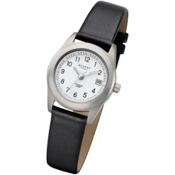 Regent Damen Armbanduhr Analog F-660 Quarz-Uhr Titan schwarz URF660