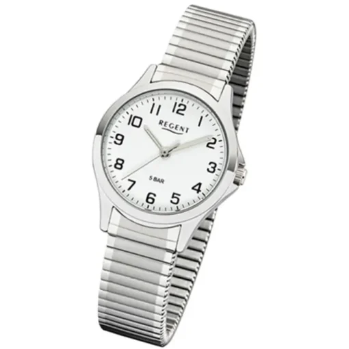 Regent Damen Armbanduhr Analog 2242424 Quarz-Uhr Metall silber UR2242424