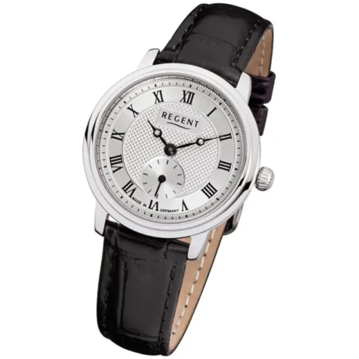 Regent Damen Armbanduhr Analog GM-1440 Quarz-Uhr Leder schwarz URGM1440