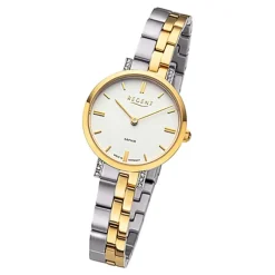 Regent Damen Armbanduhr Analog GM-2121 Quarz-Uhr Metallband bicolor URGM2121