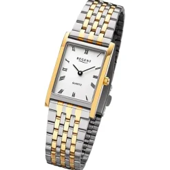 Regent Damen Armbanduhr Analog Metallarmband silber gold URF1332
