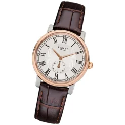 Regent Damen Armbanduhr Analog GM-1606 Quarz-Uhr Leder braun URGM1606