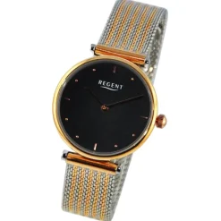 Regent Damen Armbanduhr Analog Metallarmband silber rosegold UR2212501