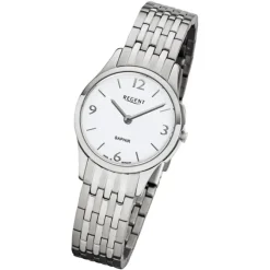 Regent Damen Armbanduhr Analog GM-1615 Quarz-Uhr Metall silber URGM1615