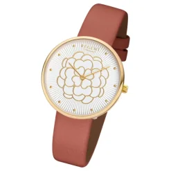 Regent Damen Armbanduhr Analog BA-605 Quarz-Uhr Leder braun URBA605