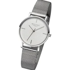 Regent Damen Armbanduhr Analog Metallarmband silber URBA748