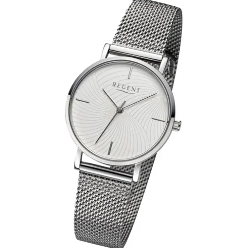 Regent Damen Armbanduhr Analog Metallarmband silber URBA748