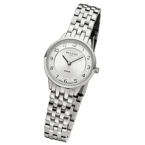 Regent Damen Armbanduhr Analog GM-2128 Quarz-Uhr Metallband silber URGM2128