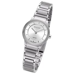 Regent Damen Armbanduhr Analog GM-2130 Quarz-Uhr Metallband silber URGM2130