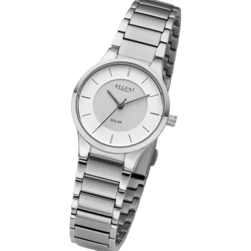 Regent Damen Armbanduhr Analog Metallarmband silber URBA728