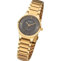 Regent Damen Armbanduhr Analog Metallarmband gold URBA730