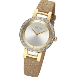 Regent Damen Armbanduhr Analog Lederarmband gold URBA800