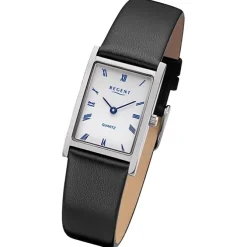 Regent Damen Armbanduhr Analog Lederarmband schwarz URF1300
