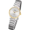 Regent Damen Armbanduhr Analog Metallarmband silber URF1310
