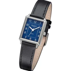Regent Damen Armbanduhr Analog Lederarmband schwarz URF1317