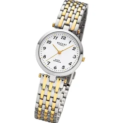 Regent Damen Armbanduhr Analog Metallarmband silber gold URF1323