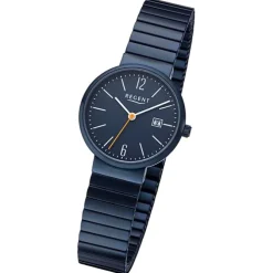 Regent Damen Armbanduhr Analog Edelstahlarmband dunkelblau URF1357
