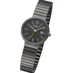 Regent Damen Armbanduhr Analog Edelstahlarmband grau URF1358