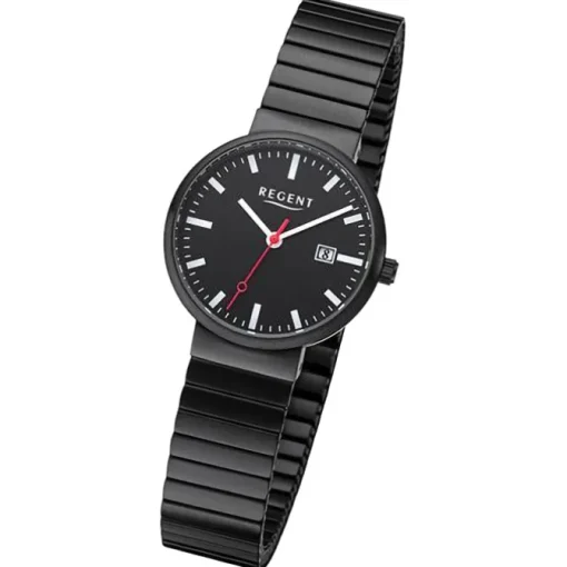 Regent Damen Armbanduhr Analog Edelstahlarmband schwarz URF1360