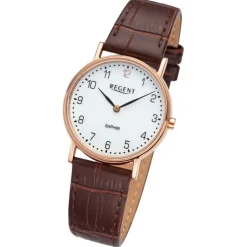 Regent Damen Armbanduhr Analog Lederarmband braun URF1431