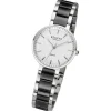 Regent Damen Armbanduhr Analog Keramikarmband silber schwarz URF1467