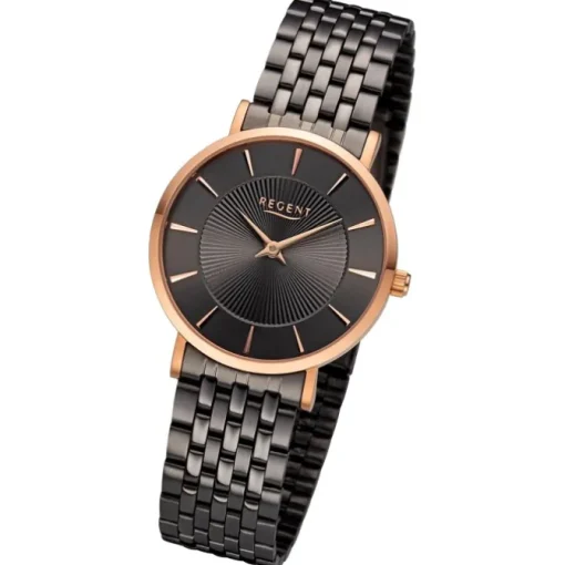 Regent Damen Armbanduhr Analog Metallarmband schwarz URF1492