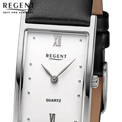 Regent Damen Armbanduhr Analog Lederarmband schwarz URF1507