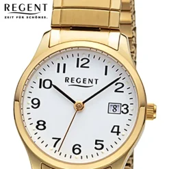 Regent Damen Armbanduhr Analog Edelstahlarmband gold URF1513