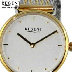 Regent Damen Armbanduhr Analog Metallarmband silber gold UR2212502