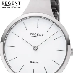Regent Damen Armbanduhr Analog F-1153 Quarz-Uhr Titan silber URF1153