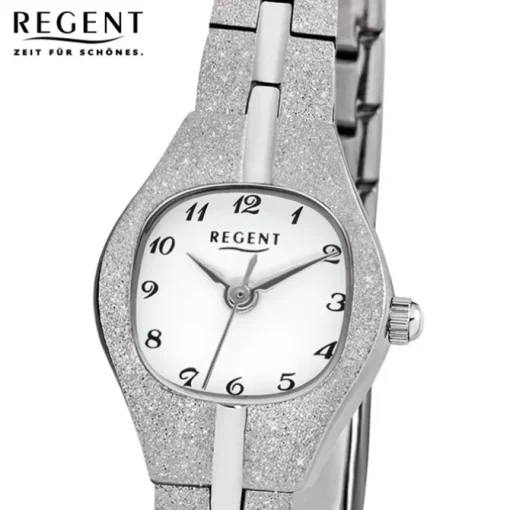 Regent Damen Armbanduhr Analog F-626 Quarz-Uhr Metall silber URF626