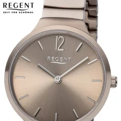 Regent Damen Armbanduhr Analog BA-555 Quarz-Uhr Edelstahl khaki URBA555