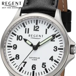 Regent Damen Armbanduhr Analog Lederarmband schwarz UR2092565