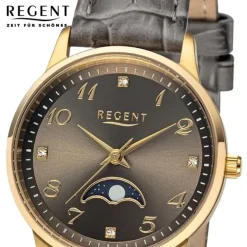 Regent Damen Armbanduhr Analog Lederarmband braun UR2102553