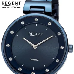 Regent Damen Armbanduhr Analog Metallarmband dunkelblau UR2254041
