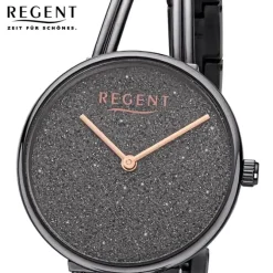 Regent Damen Armbanduhr Analog Metallarmband schwarz URBA682