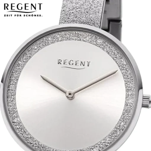 Regent Damen Armbanduhr Analog Metallarmband silber URBA685