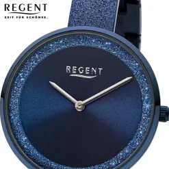 Regent Damen Armbanduhr Analog Metallarmband dunkelblau URBA686