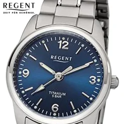 Regent Damen Armbanduhr Analog Metallarmband grau silber URF1342